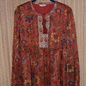 Frye and Co Blouse Tassel Top